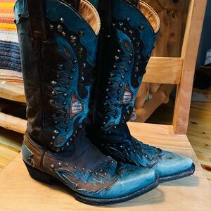 Stetson Women's Heeled Boots - Blue and Brown